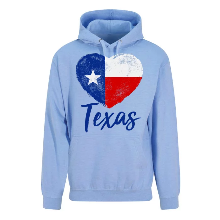 Texas Strong State Flag Heart Unisex Surf Hoodie