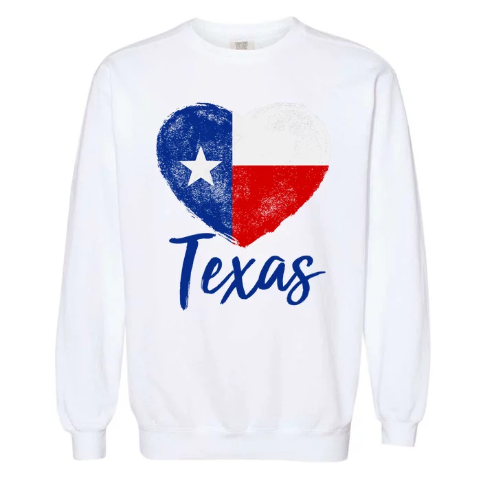 Texas Strong State Flag Heart Garment-Dyed Sweatshirt