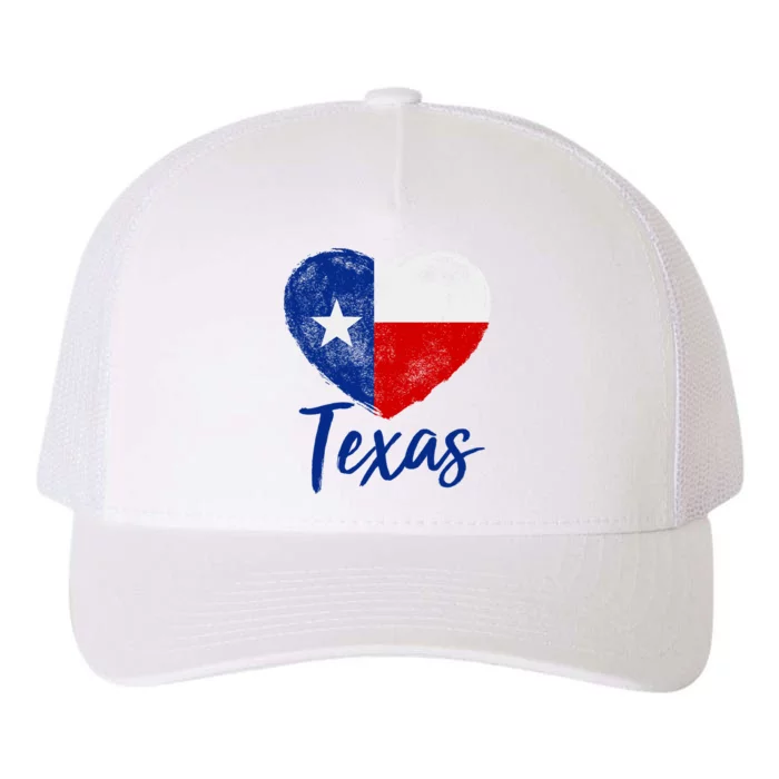 Texas Strong State Flag Heart Yupoong Adult 5-Panel Trucker Hat