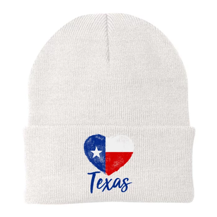 Texas Strong State Flag Heart Knit Cap Winter Beanie