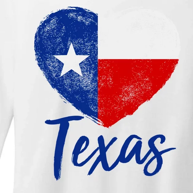 Texas Strong State Flag Heart Womens CVC Long Sleeve Shirt