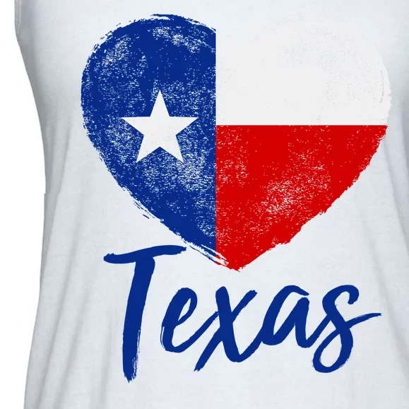 Texas Strong State Flag Heart Ladies Essential Flowy Tank