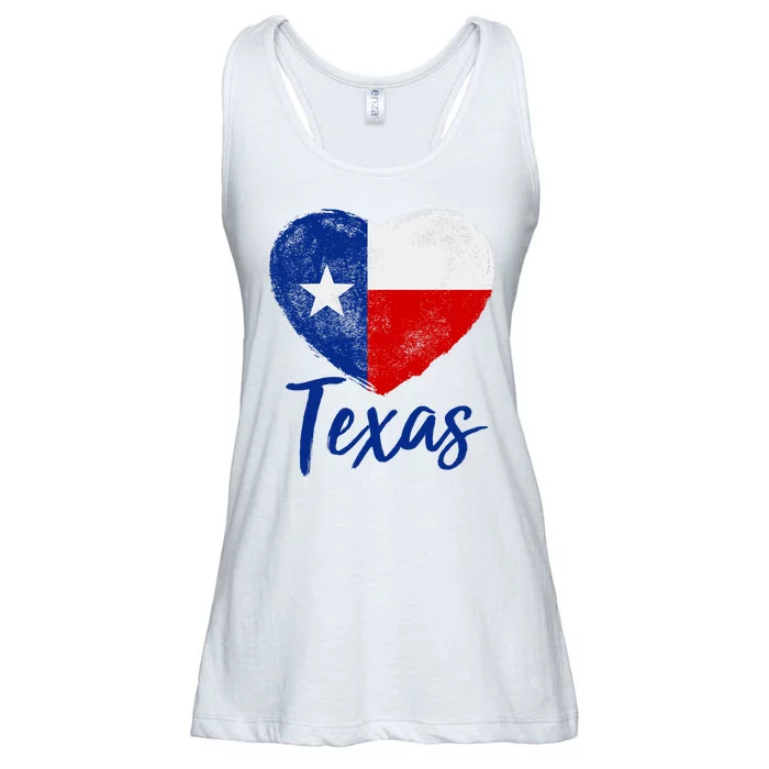 Texas Strong State Flag Heart Ladies Essential Flowy Tank