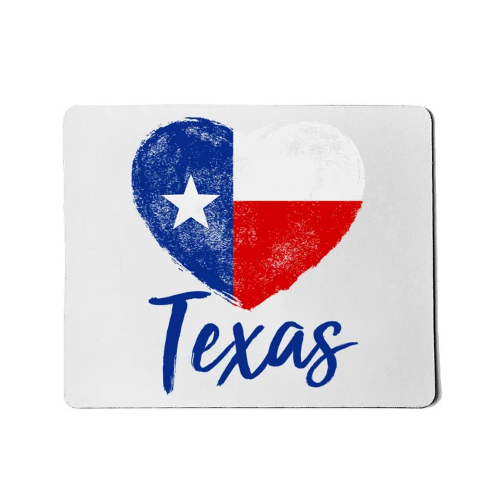 Texas Strong State Flag Heart Mousepad