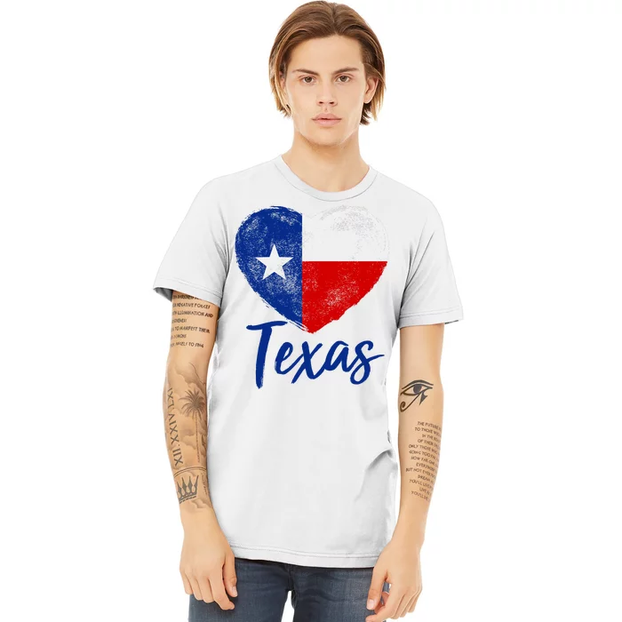 Texas Strong State Flag Heart Premium T-Shirt