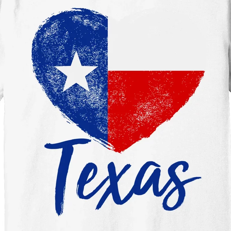 Texas Strong State Flag Heart Premium T-Shirt