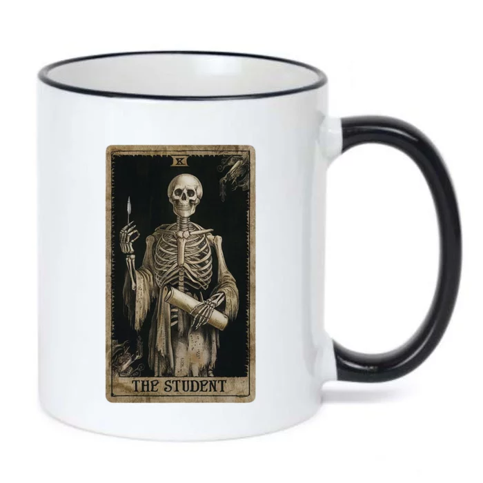 The Student Skeleton Tarot Card Cool Gift Black Color Changing Mug