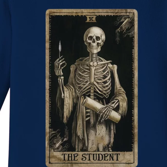 The Student Skeleton Tarot Card Cool Gift Baby Long Sleeve Bodysuit