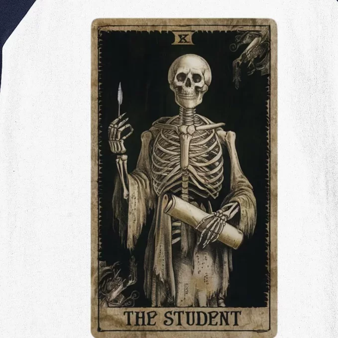 The Student Skeleton Tarot Card Cool Gift Baseball Sleeve Shirt