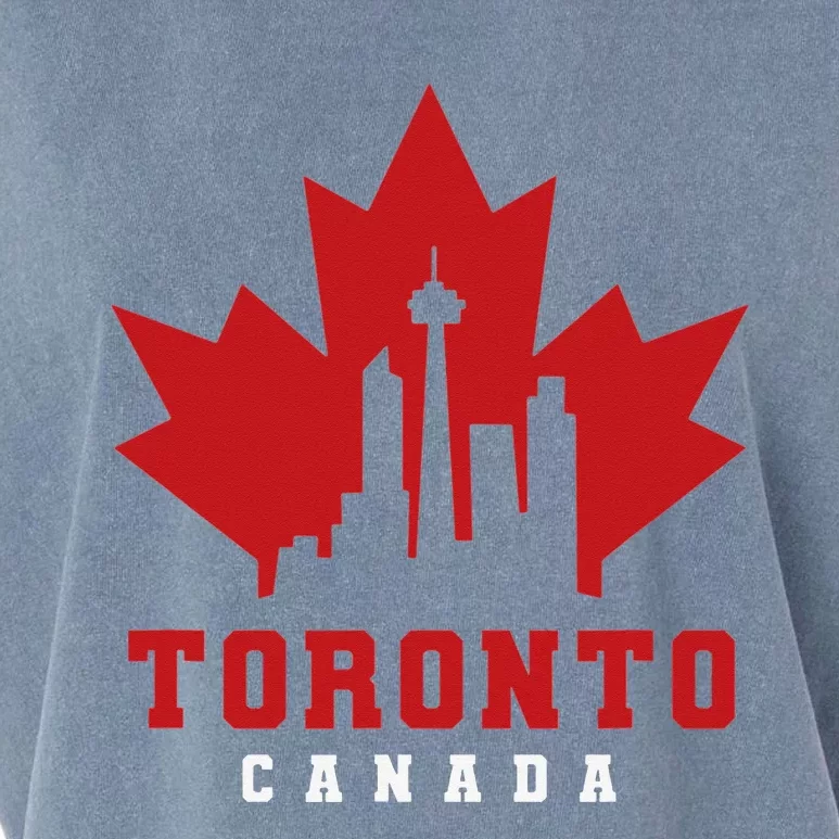 Toronto Skyline silhouette Canada Maple Leaf Garment-Dyed Women's Muscle Tee