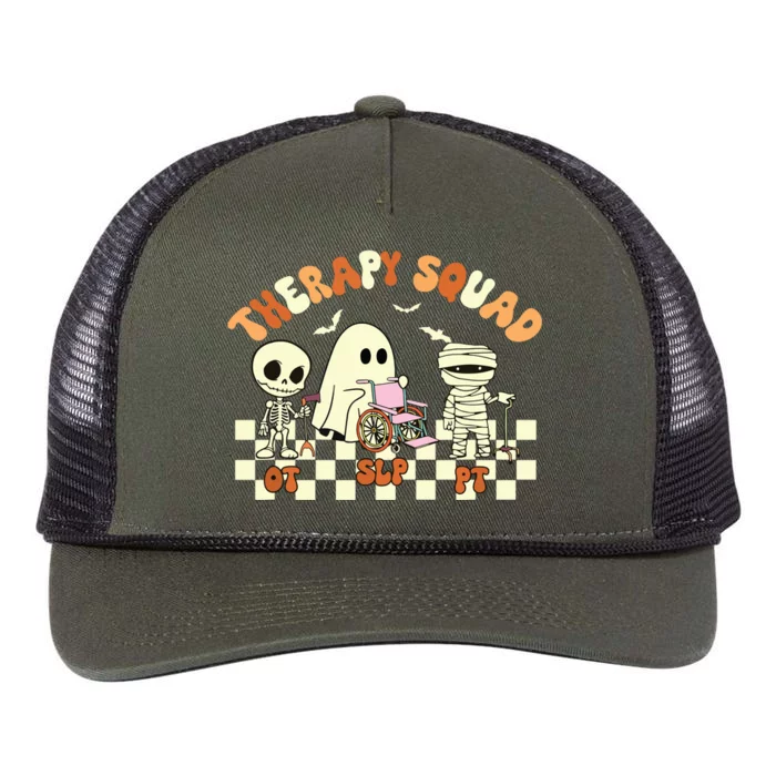 Therapy Squad SLP OT PT Groovy Halloween Speech Physical Retro Rope Trucker Hat Cap