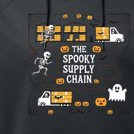 The Spooky Supply Chain Supply Chain Logistics Halloween Performance Fleece Hoodie