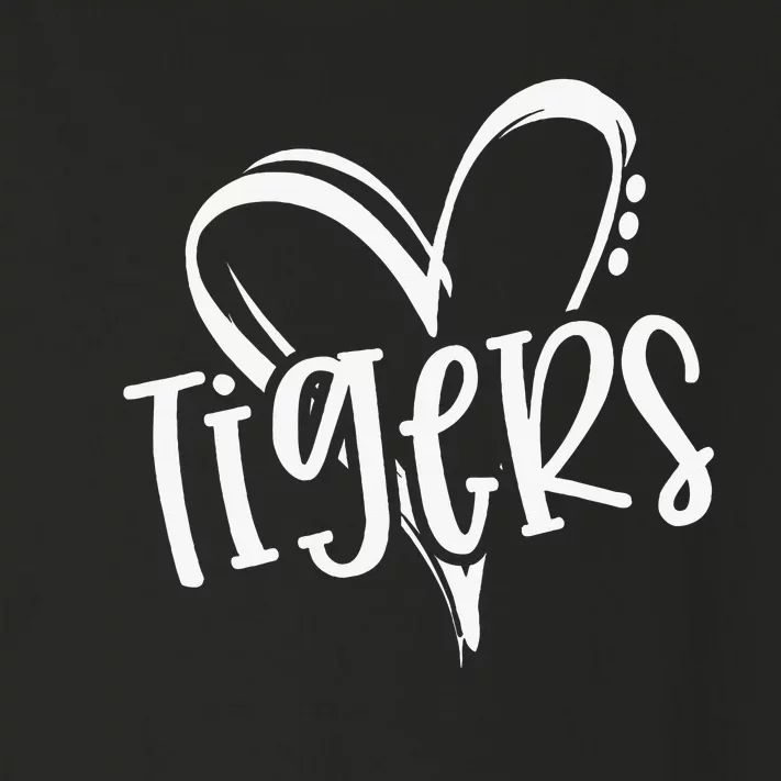 Tigers School Sports Fan Team Spirit Heart Toddler Long Sleeve Shirt