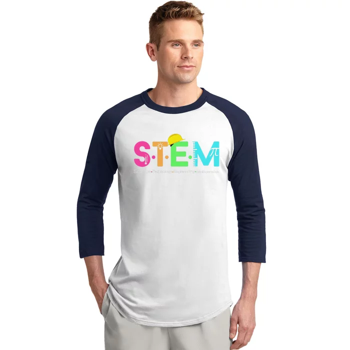 Team STEM Science Technology Engineering Math Teacher Baseball Sleeve Shirt