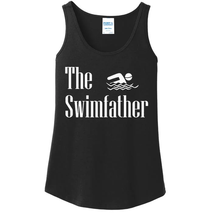 The Swimfather Swimming Dad Swimmer Life Fathers Day Ladies Essential Tank