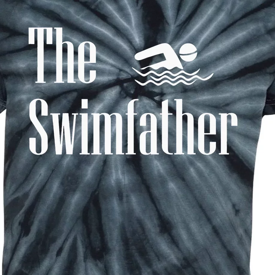 The Swimfather Swimming Dad Swimmer Life Fathers Day Kids Tie-Dye T-Shirt