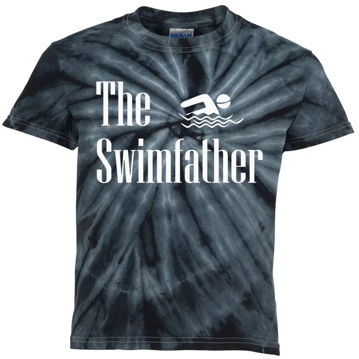 The Swimfather Swimming Dad Swimmer Life Fathers Day Kids Tie-Dye T-Shirt