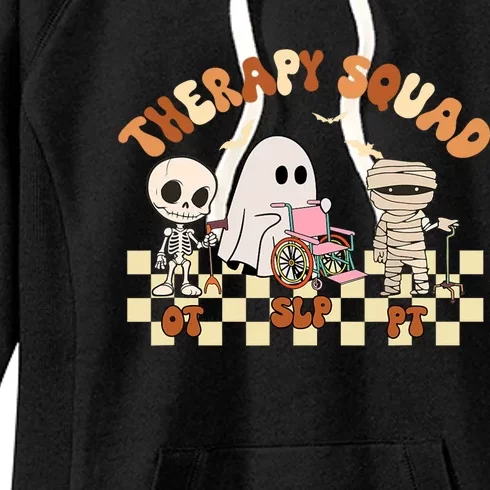 Therapy Squad SLP OT PT Groovy Halloween Speech Physical Women's Fleece Hoodie