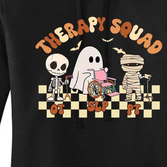 Therapy Squad SLP OT PT Groovy Halloween Speech Physical Women's Pullover Hoodie