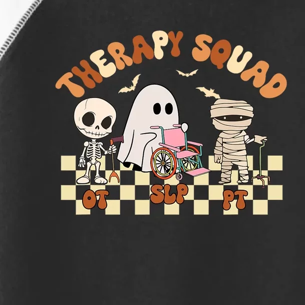 Therapy Squad SLP OT PT Groovy Halloween Speech Physical Toddler Fine Jersey T-Shirt