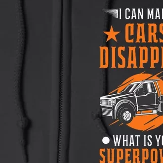 Towing Service Super Power Tow Truck Full Zip Hoodie