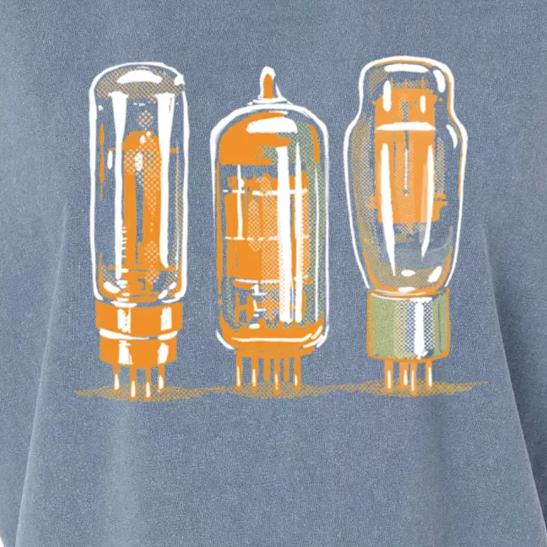 Throwback Style Stereo Amplifier Vacuum Tubes Garment-Dyed Women's Muscle Tee