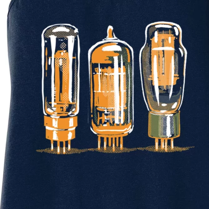 Throwback Style Stereo Amplifier Vacuum Tubes Women's Racerback Tank