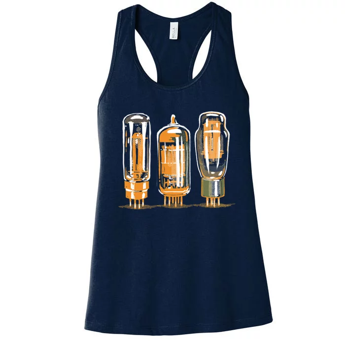 Throwback Style Stereo Amplifier Vacuum Tubes Women's Racerback Tank