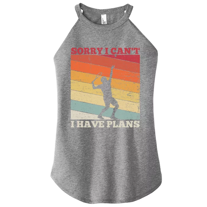 Tennis Sunset Sorry I Cant I Have Plans Distressed Gift Women’s Perfect Tri Rocker Tank