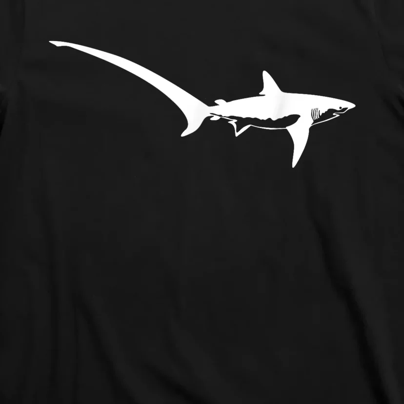 Thresher Shark Silhouette Simple Shark Design T-Shirt