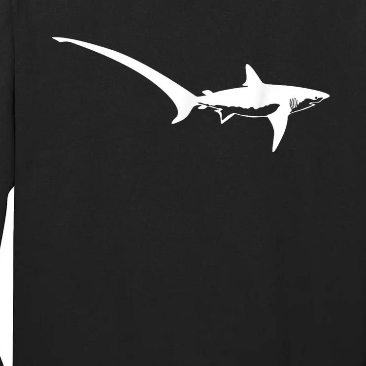 Thresher Shark Silhouette Simple Shark Design Tall Long Sleeve T-Shirt