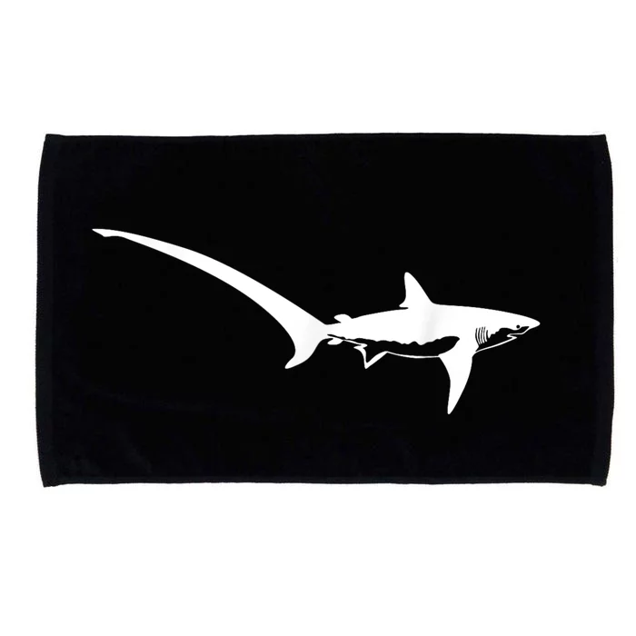 Thresher Shark Silhouette Simple Shark Design Microfiber Hand Towel