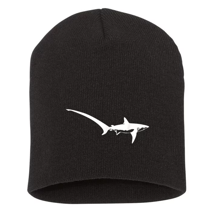 Thresher Shark Silhouette Simple Shark Design Short Acrylic Beanie