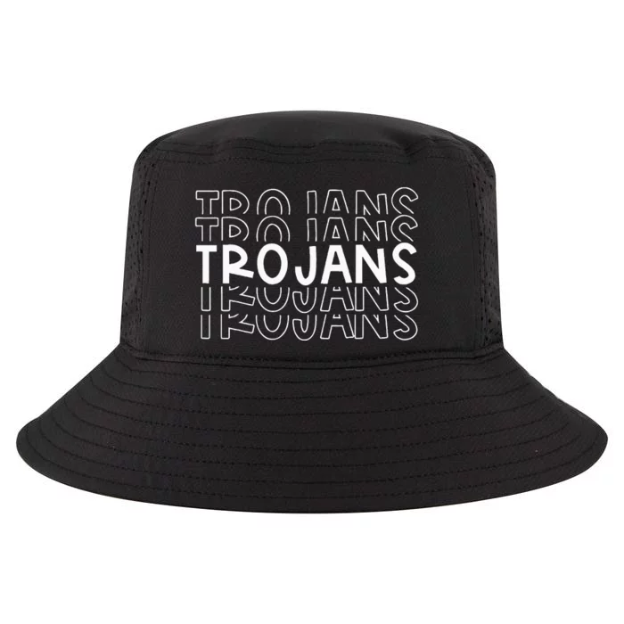 T.R.O.J.A.N.S School Sports Team Mascot Town Go College Athlete Cool Comfort Performance Bucket Hat