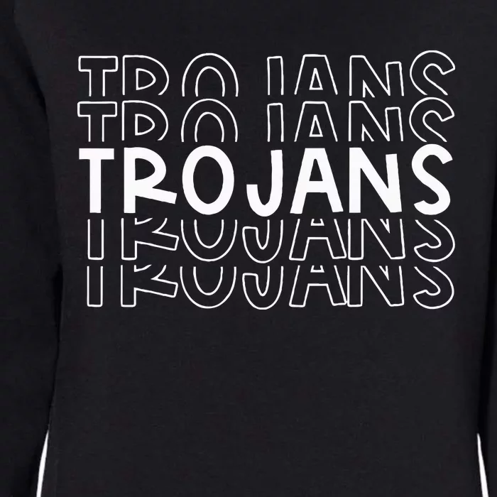 T.R.O.J.A.N.S School Sports Team Mascot Town Go College Athlete Womens California Wash Sweatshirt