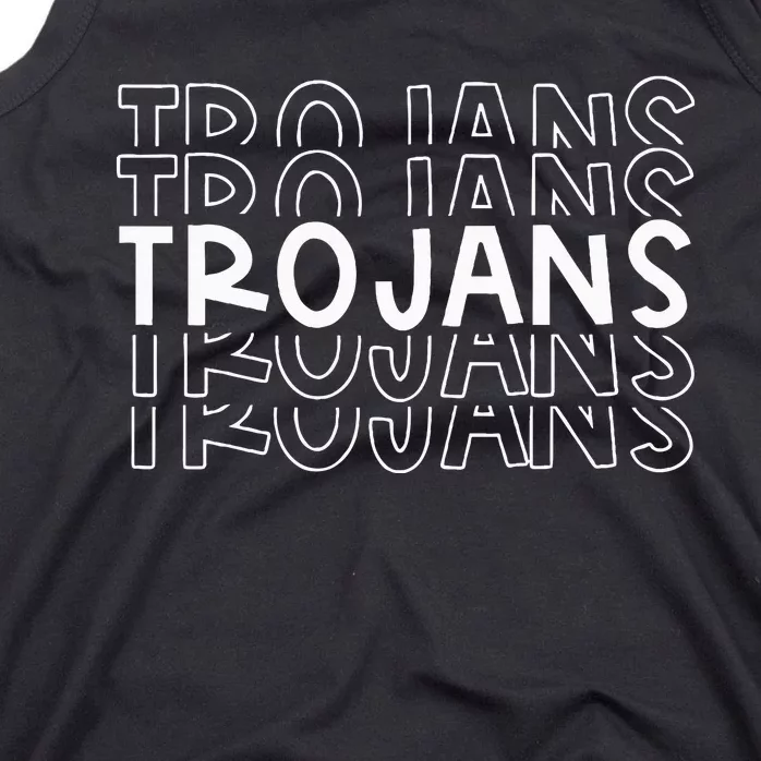 T.R.O.J.A.N.S School Sports Team Mascot Town Go College Athlete Tank Top