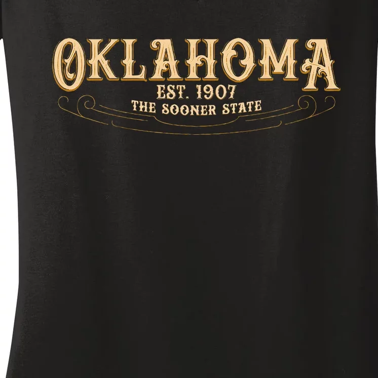 The Sooner State Oklahoma Women's V-Neck T-Shirt