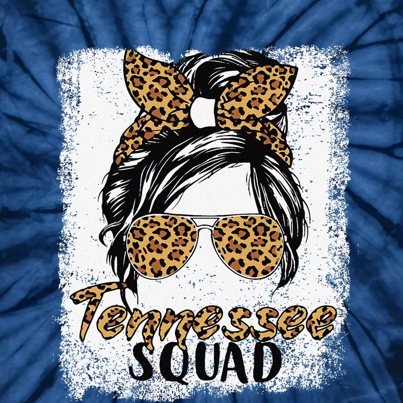 Tennessee Squad Summer Girl Trip 2024 Messy Bun Leopard Tie-Dye T-Shirt