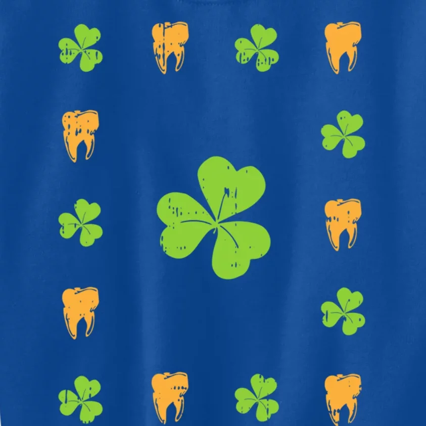 Tooth Shamrock St Patricks Day Dentist Dental Hygienist Meaningful Gift Kids Sweatshirt