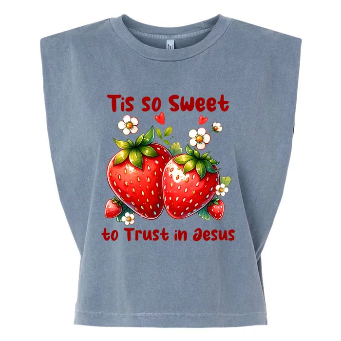 Tis So Sweet To Trust In Jesus Garment-Dyed Women's Muscle Tee