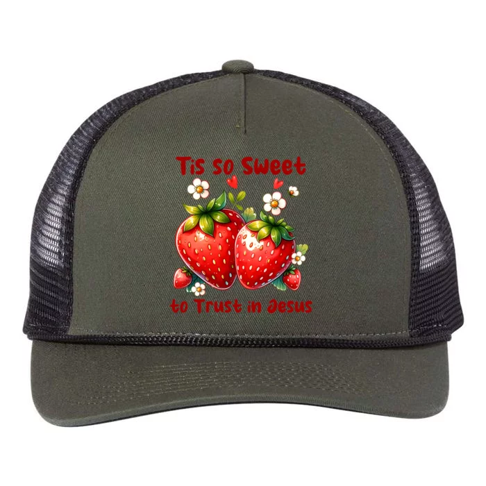 Tis So Sweet To Trust In Jesus Retro Rope Trucker Hat Cap