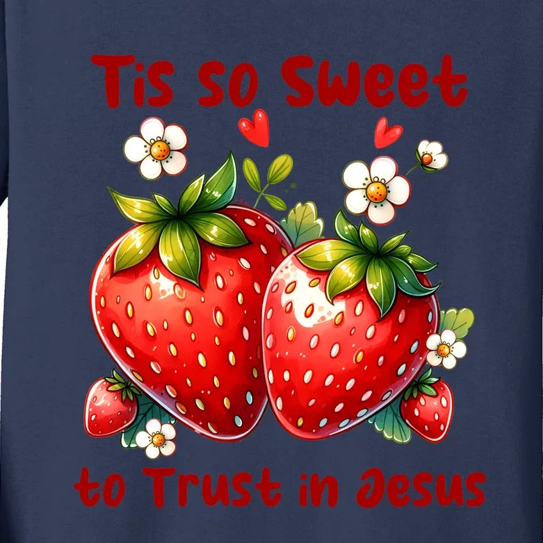 Tis So Sweet To Trust In Jesus Kids Long Sleeve Shirt