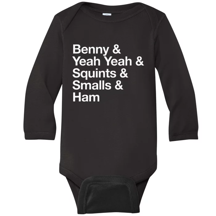 The Sandlot Stacked Name List Baby Long Sleeve Bodysuit