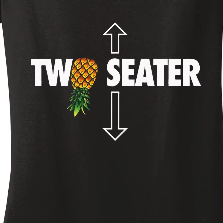 Two Seater Swinger Funny Upside Down Pineapple Swinger Women's V-Neck T-Shirt