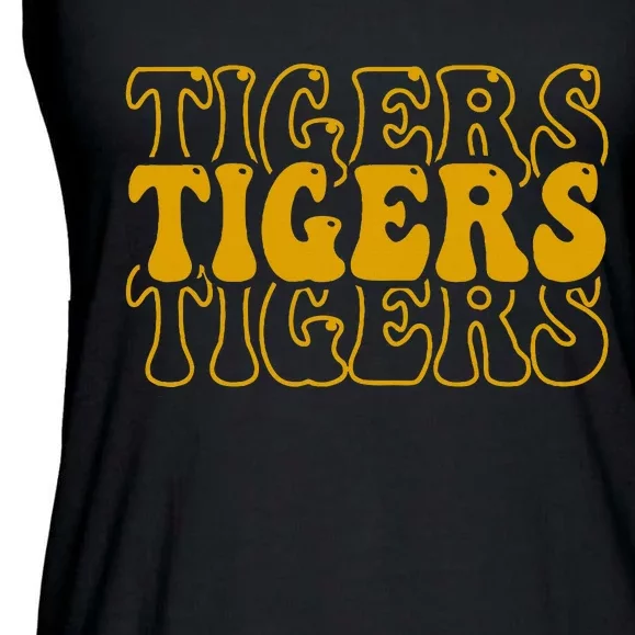 Tigers School Sports Fan Team Spirit Mascot Cute Ladies Essential Flowy Tank