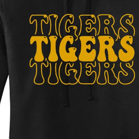 Tigers School Sports Fan Team Spirit Mascot Cute Women's Pullover Hoodie