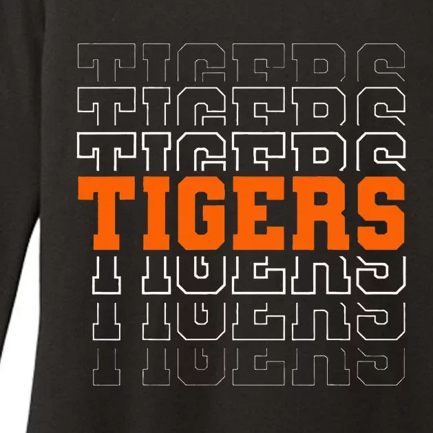 Tigers School Sports Name Womens CVC Long Sleeve Shirt