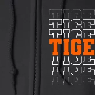 Tigers School Sports Name Full Zip Hoodie