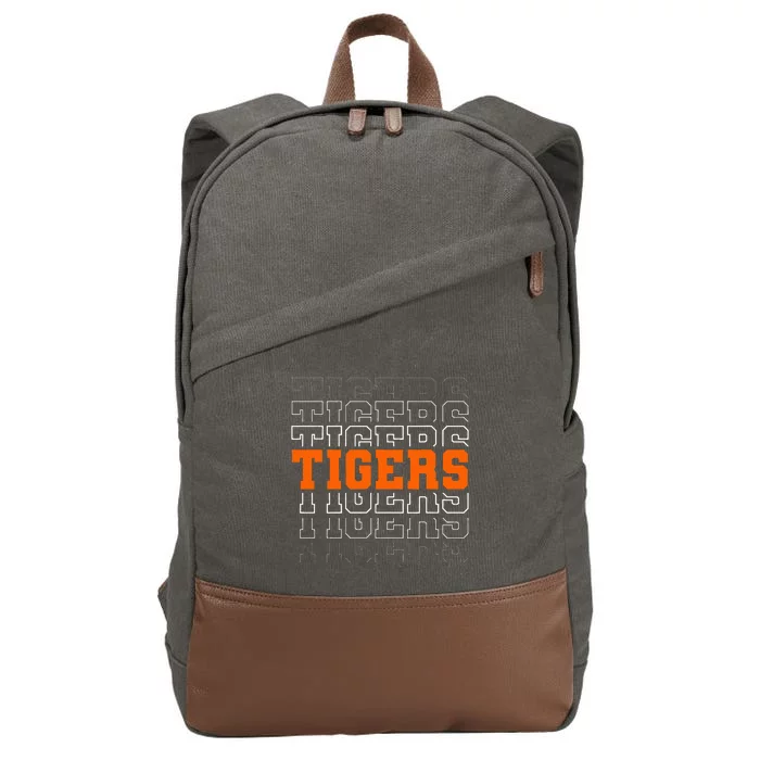 Tigers School Sports Name Cotton Canvas Backpack