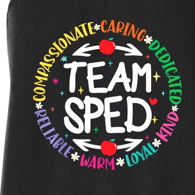 Team Sped Special Teacher Specialist School Caretaker Staff Women's Racerback Tank